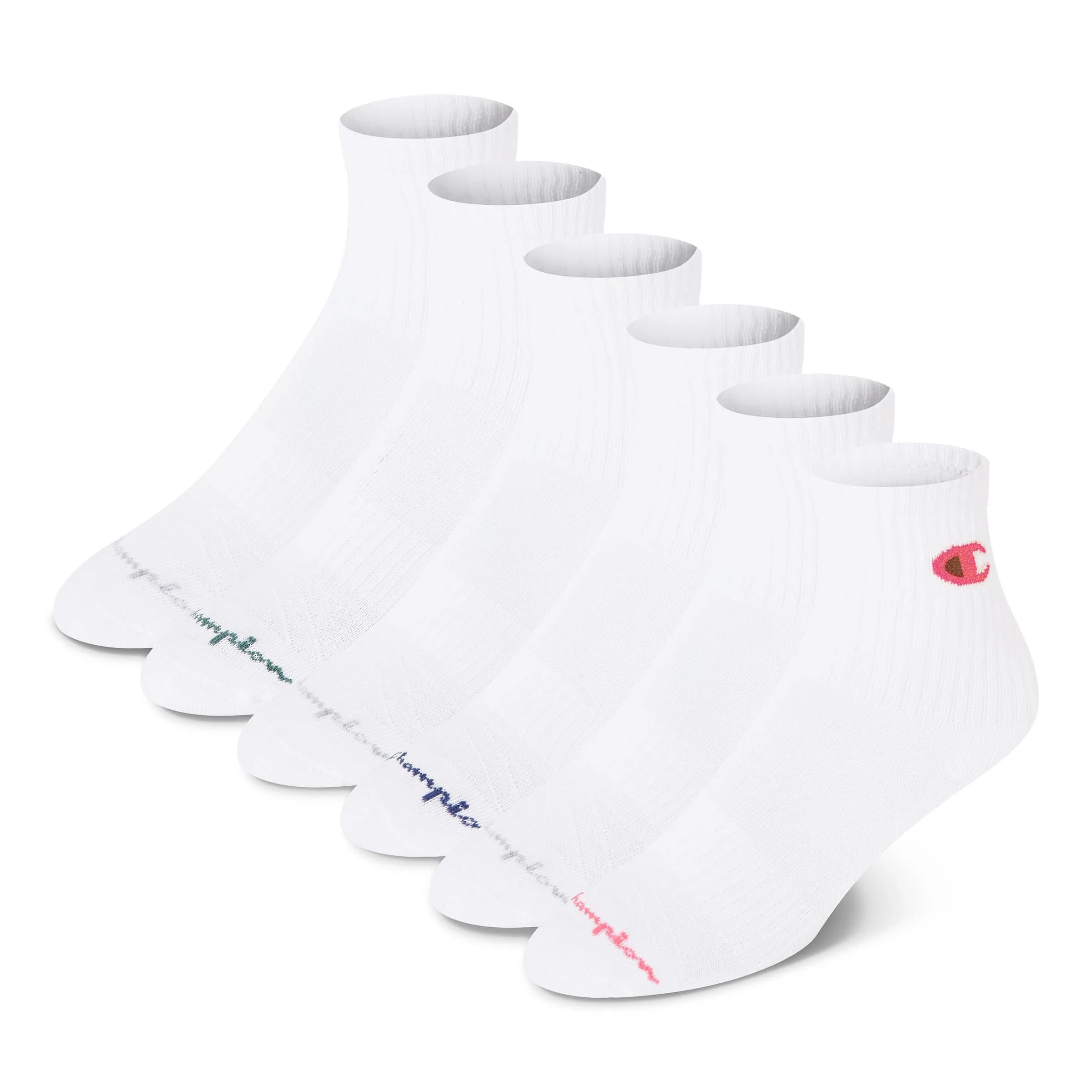 Champion Women's High Quarter Socks Size 5-9 | Cushioned Moisture-Wicking Ankle Socks - main product image