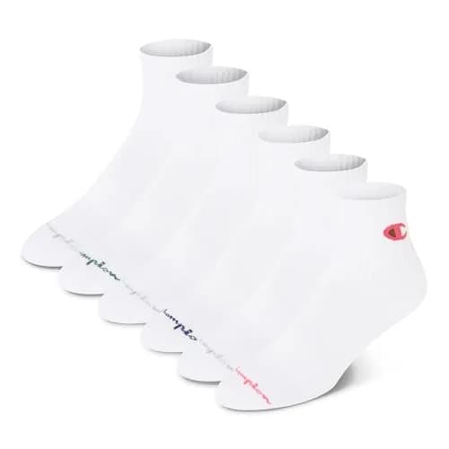 Champion Women's High Quarter Socks Size 5-9 | Cushioned Moisture-Wicking Ankle Socks thumbnail 1