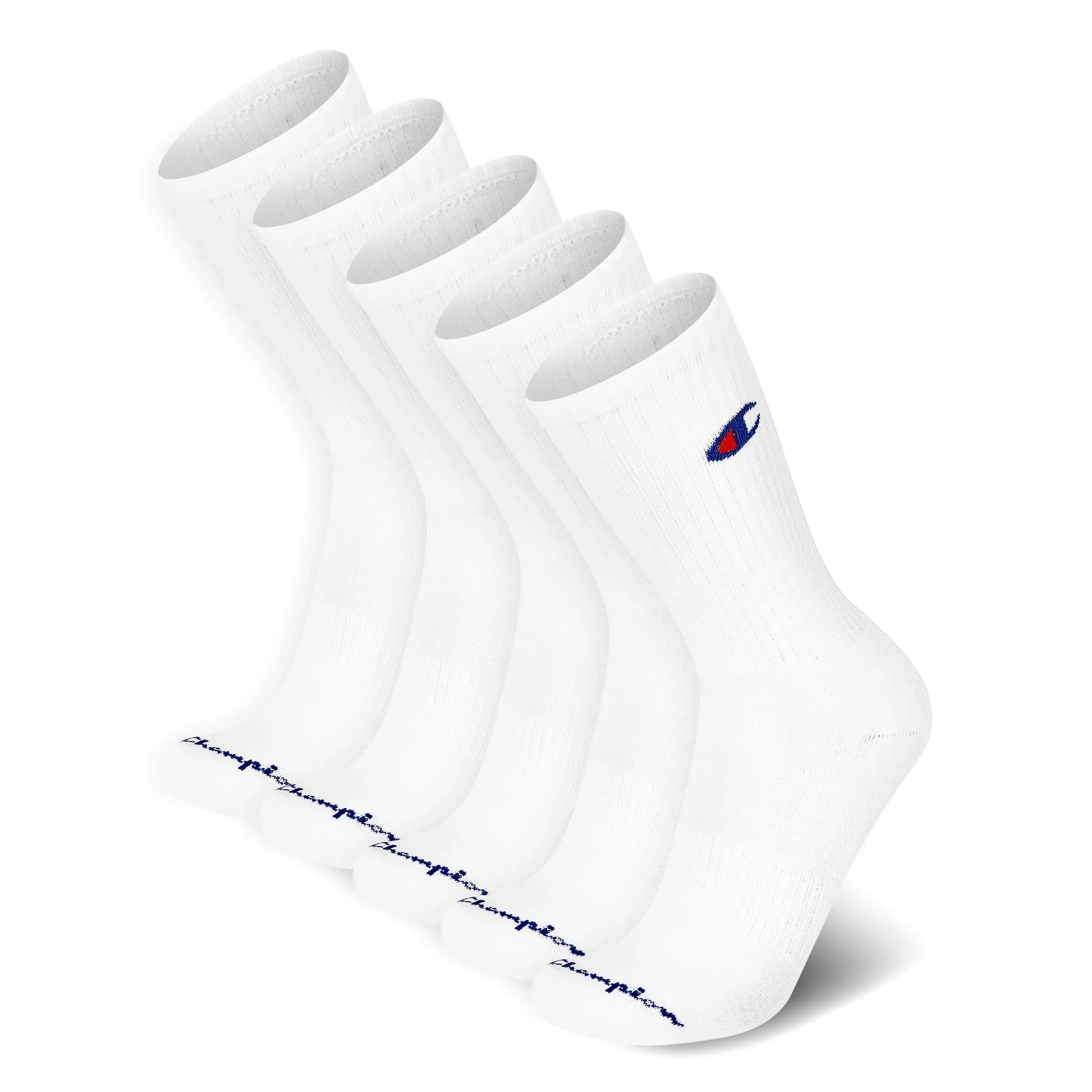 Champion Men's Crew Athletic Socks | Moisture-Wicking, Cushioned, Arch Support (Fits Shoe Size 6-12.5)