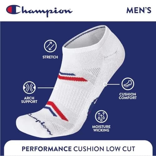 Champion Men's Low Cut Athletic Socks, 6-Pack | Moisture-Wicking, Durable Fit for Men in India thumbnail 4