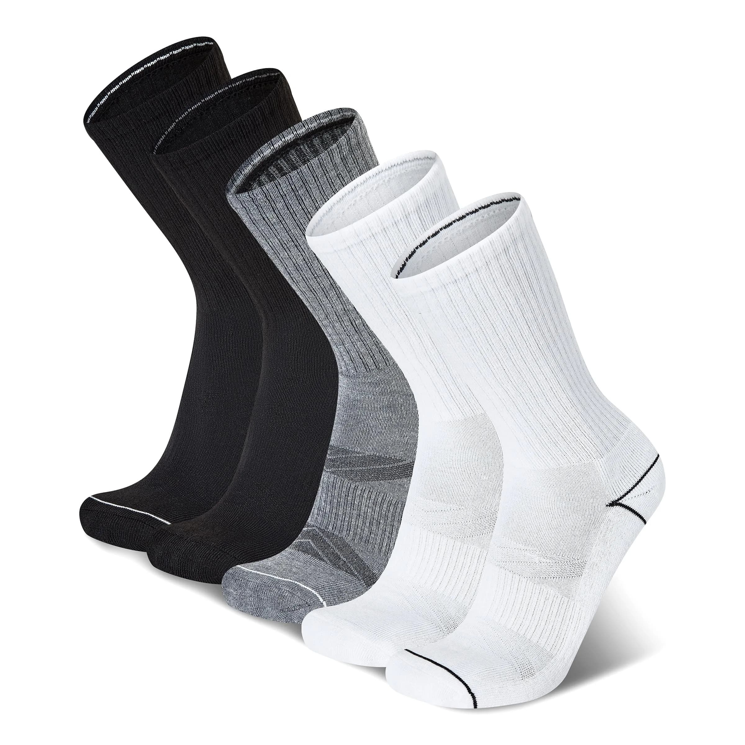 Champion Men's Crew Athletic Socks | Moisture-Wicking, Cushioned, Arch Support (Fits Shoe Size 6-12.5) — Assorted