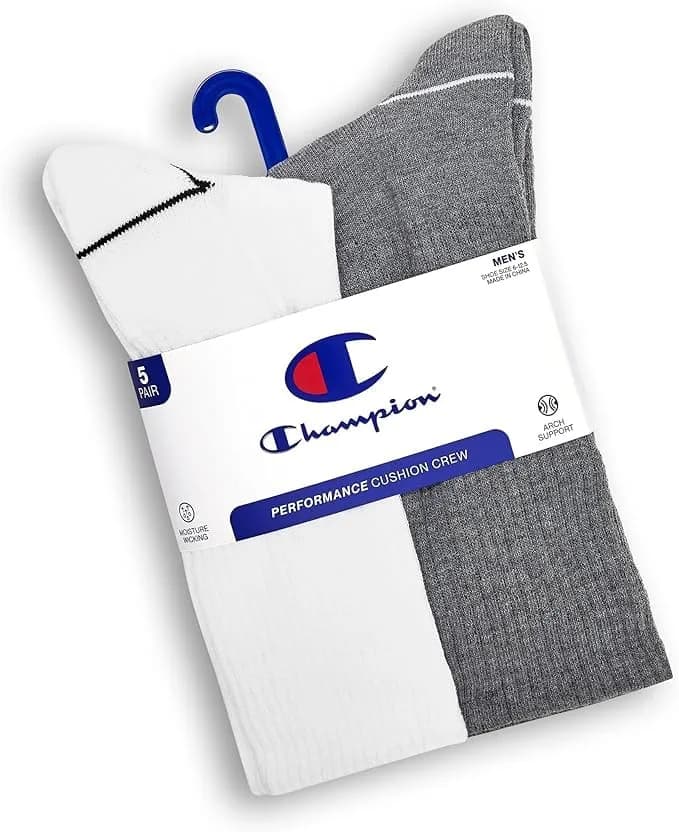 Champion Men's Crew Athletic Socks | Moisture-Wicking, Cushioned Fit (6-12.5 US Men) thumbnail 6