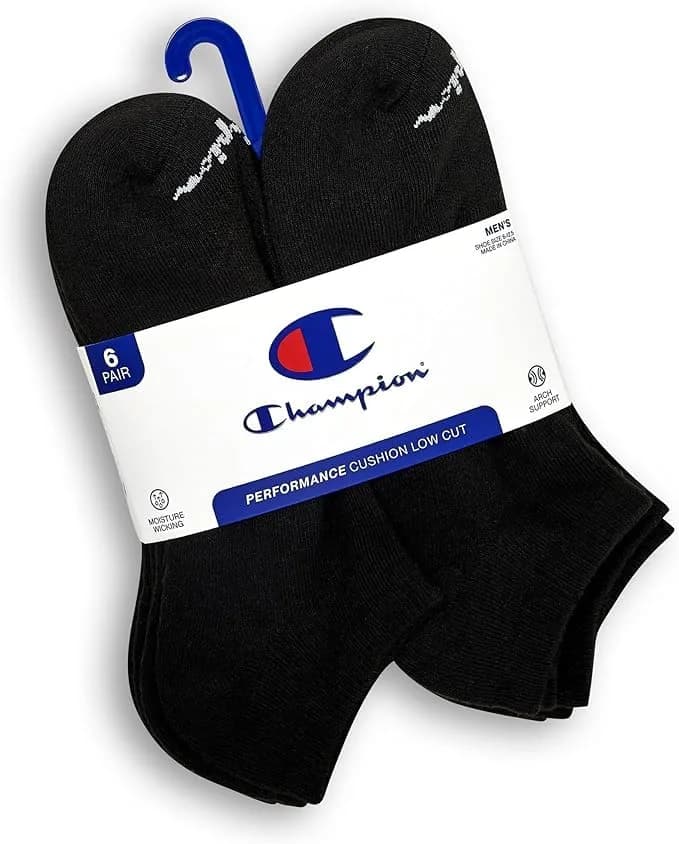 Champion Men's Low Cut Athletic Socks 6 Pack | Moisture-Wicking, Durable, Comfortable Fit thumbnail 7