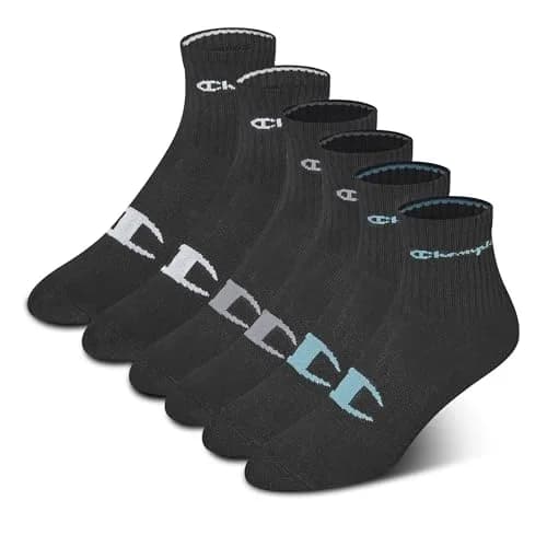 Champion Women's High Quarter Cushioned Athletic Socks, 6-Pack | Moisture-Wicking & Supportive Fit thumbnail 1