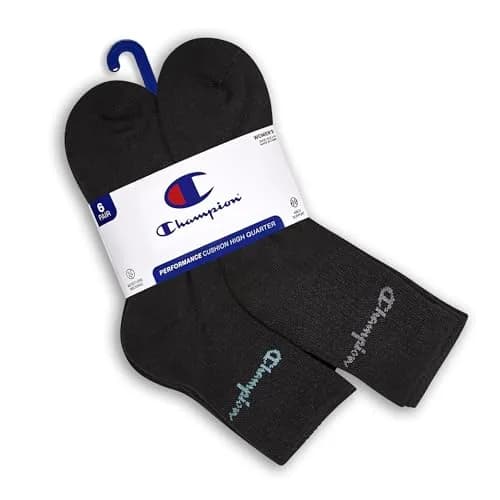 Champion Women's High Quarter Cushioned Athletic Socks, 6-Pack | Moisture-Wicking & Supportive Fit thumbnail 3