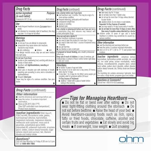 Ohm Omeprazole 20mg Delayed-Release Tablets 14 Count | Acid Reducer for Frequent Heartburn thumbnail 7