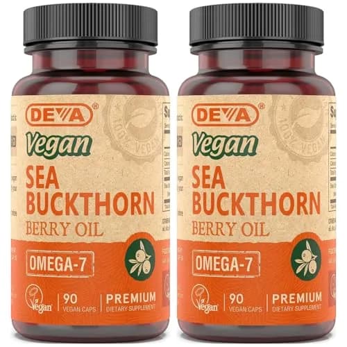 DEVA Vegan Sea Buckthorn Oil Capsules 2-Pack | Omega-7 Fatty Acids for Skin & Cellular Support thumbnail 1