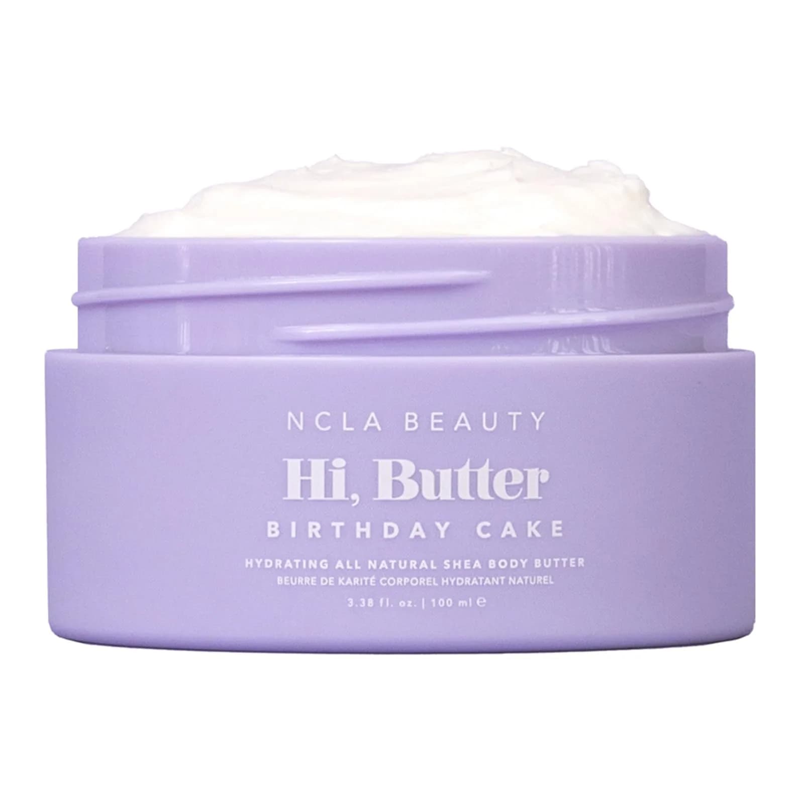 NCLA Beauty Hi Butter All Natural Body Butter - Body Moisturizer with Sunflower Oil and Shea, Cocoa, Mango Extracts - Birthday Cake - 3.4 oz - main product image