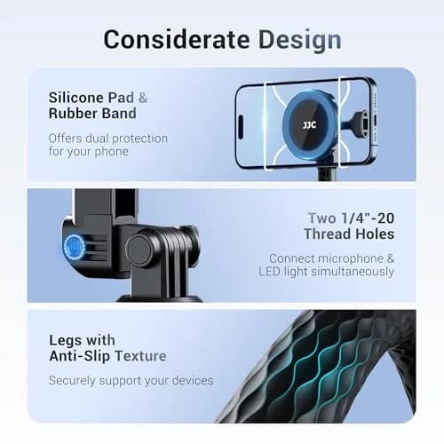 JJC Magnetic Flexible Arm with Clamp for MagSafe Phone & Action Camera | 313g (11oz) Bendable Mount thumbnail 4