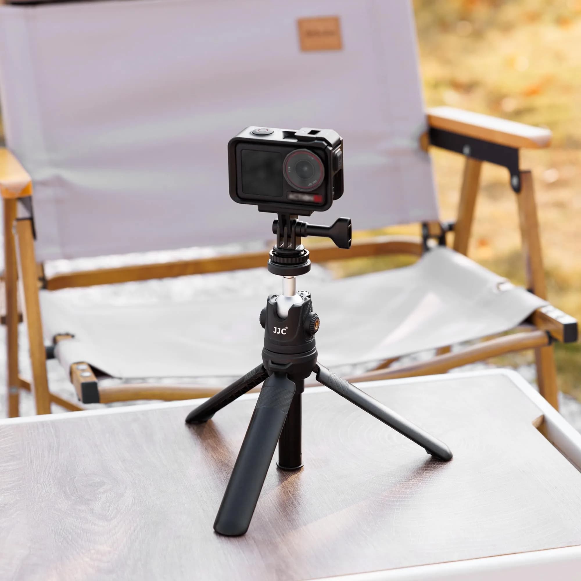 JJC 2-in-1 Action Camera Hot Shoe Mount Adapter with 1/4"-20 Hole & Tilt Adjustment | Black ABS Material - view 6