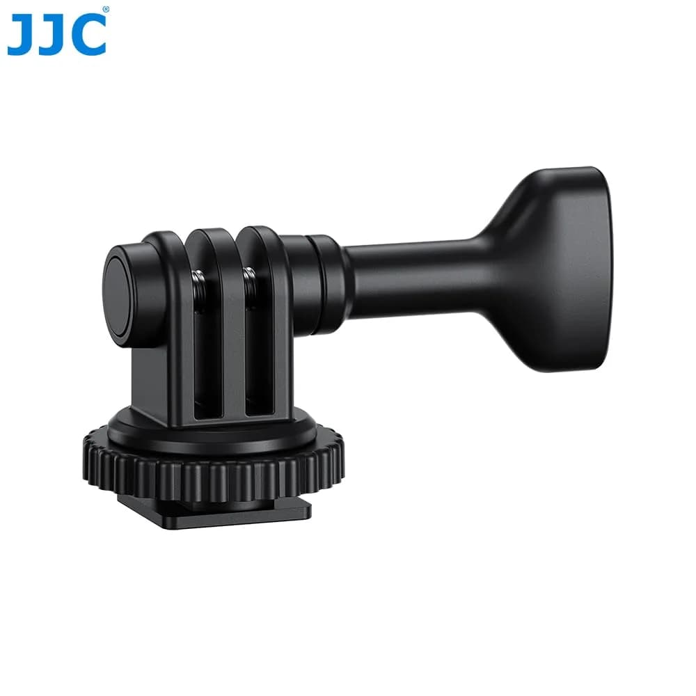 JJC 2-in-1 Action Camera Hot Shoe Mount Adapter with 1/4"-20 Hole & Tilt Adjustment | Black ABS Material - view 7