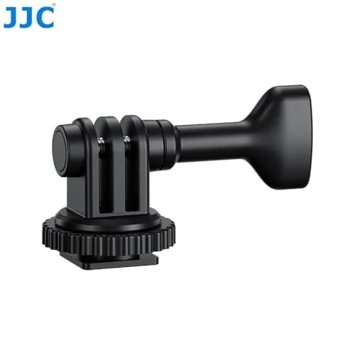 JJC 2-in-1 Action Camera Hot Shoe Mount Adapter with 1/4"-20 Hole & Tilt Adjustment | Black ABS Material thumbnail 7