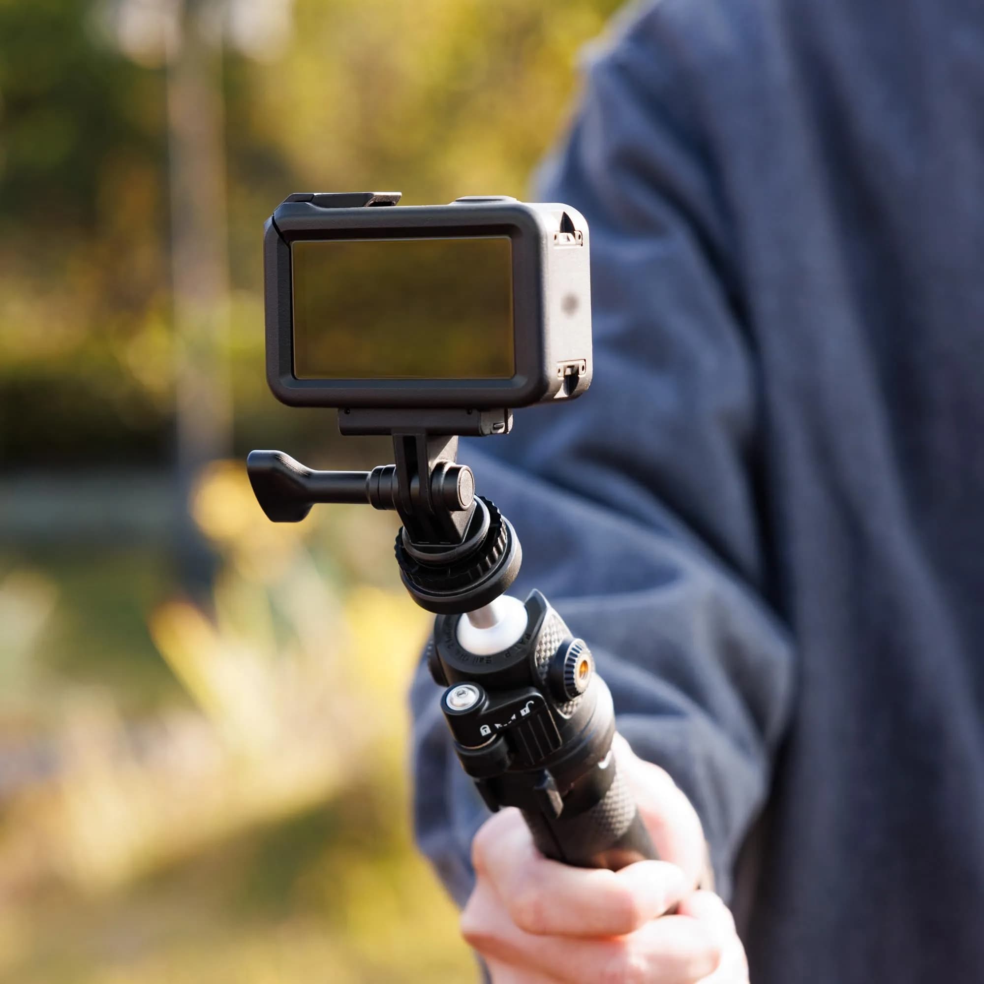 JJC 2-in-1 Action Camera Hot Shoe Mount Adapter with 1/4"-20 Hole & Tilt Adjustment | Black ABS Material - view 4