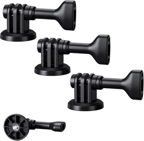 JJC 3Pcs Action Camera Tripod Mount Adapter with 1/4"-20 Hole & Thumbscrew | Black thumbnail 1