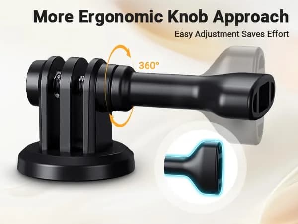 JJC 3Pcs Action Camera Tripod Mount Adapter with 1/4"-20 Hole & Thumbscrew | Black - view 2