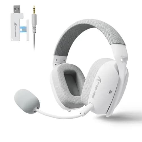 ATTACK SHARK L80 PRO Wireless Gaming Headset with Detachable Mic & Tri-Mode Connectivity (White) thumbnail 1