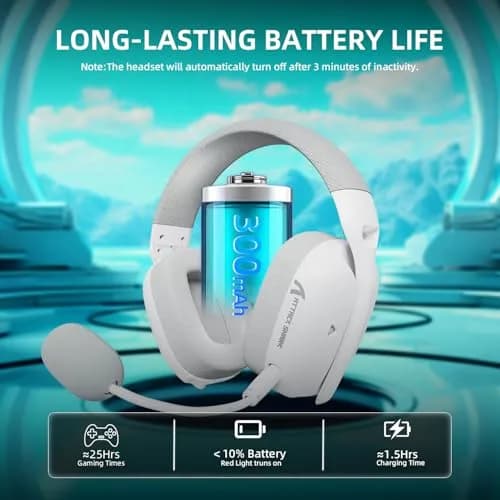 ATTACK SHARK L80 PRO Wireless Gaming Headset with Detachable Mic & Tri-Mode Connectivity (White) thumbnail 4