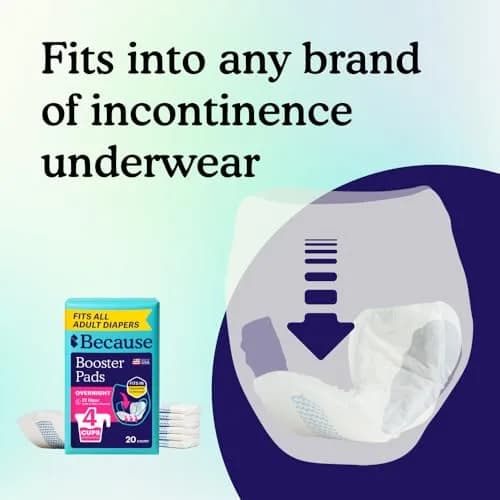 Because Overnight Booster Pads Fits All Adult Diapers | Extra Absorbency for Night Use thumbnail 4