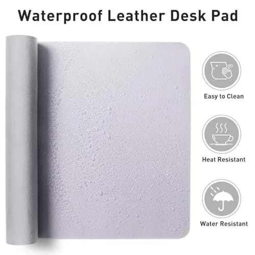 Aothia Large PU Leather Desk Pad Protector 36" x 17" (91.4 cm x 43.2 cm) | Smooth Writing Surface & Non-Slip Mouse Pad thumbnail 7