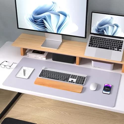Aothia Large PU Leather Desk Pad Protector 36" x 17" (91.4 cm x 43.2 cm) | Smooth Writing Surface & Non-Slip Mouse Pad thumbnail 8