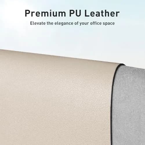 Aothia PU Leather Desk Pad Protector - Non-Slip Mouse Pad & Writing Mat for Office/Home, Waterproof, Easy to Clean (121.92cm x 43.18cm, Eggshell) thumbnail 2