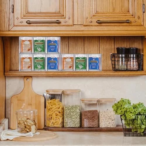 ELLDOO 3 Drawers Tea Bag Organizer Box, Clear Acrylic Stackable Tea Storage for Kitchen Pantry, Coffee Pod Snack thumbnail 5