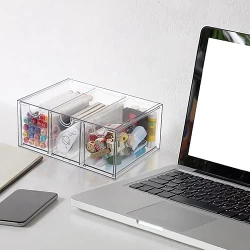 ELLDOO 3 Drawers Tea Bag Organizer Box, Clear Acrylic Stackable Tea Storage for Kitchen Pantry, Coffee Pod Snack thumbnail 6