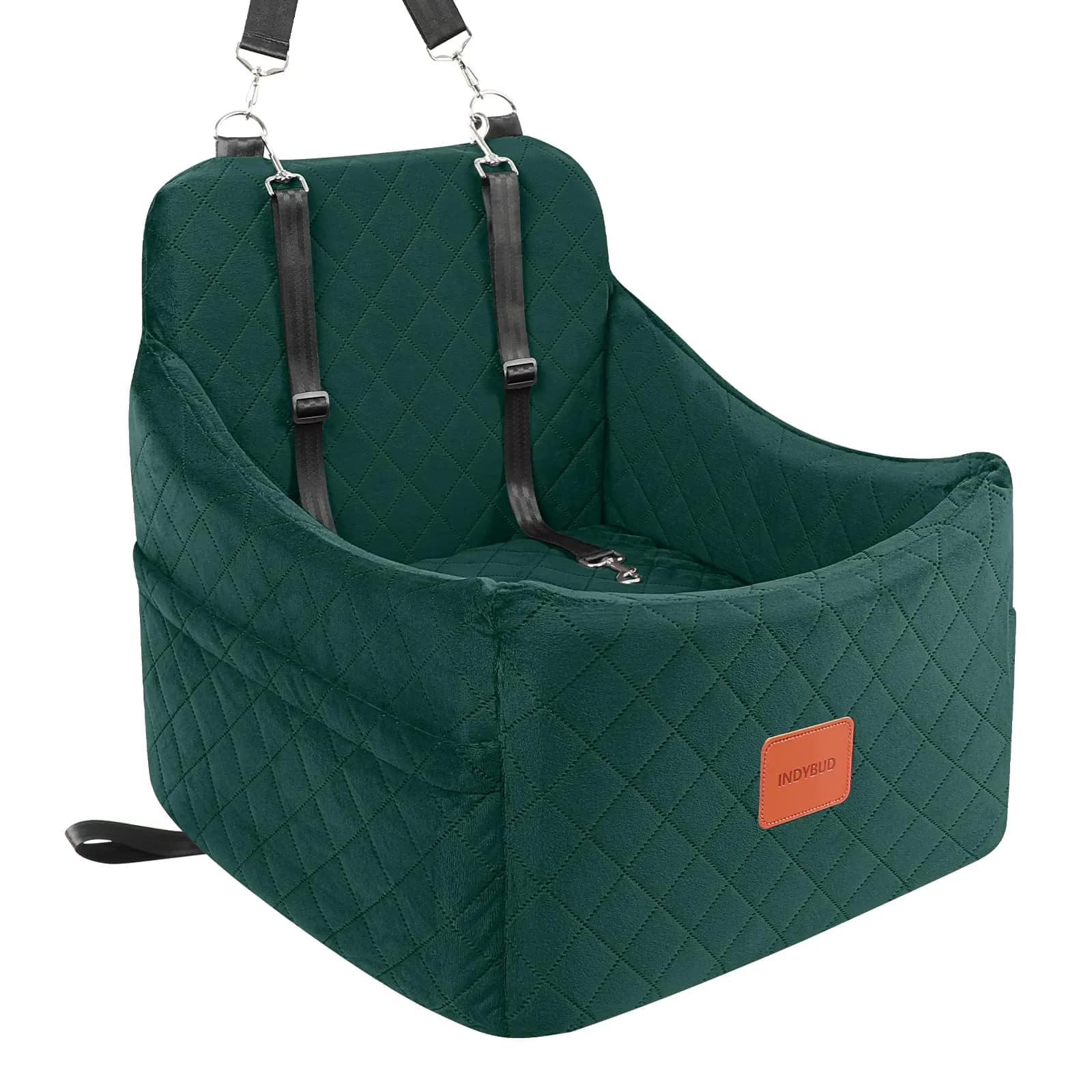 INDYBUD Dog Booster Car Seat for Dogs up to 35lbs | Safe Travel & Indoor Use — Green
