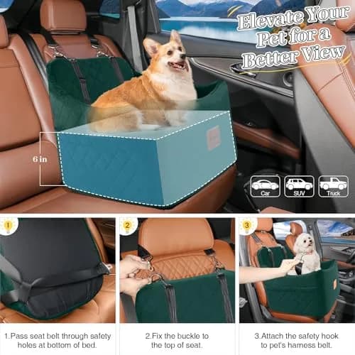 INDYBUD Dog Booster Car Seat for Dogs up to 35lbs | Safe Travel & Indoor Use thumbnail 6