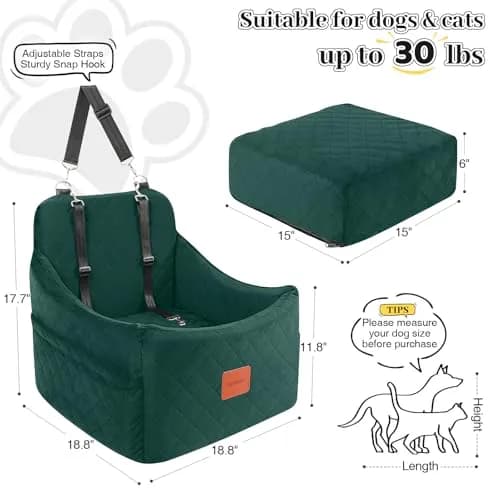 INDYBUD Dog Booster Car Seat for Dogs up to 35lbs | Safe Travel & Indoor Use thumbnail 2