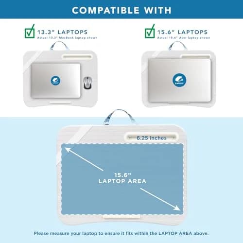 LapGear Designer Lap Desk - Blue Blossoms 2-Pack with Storage Basket | Stable Workspace for Laptops Up to 15.6" | 3.29 kg (7.25 lb) thumbnail 4