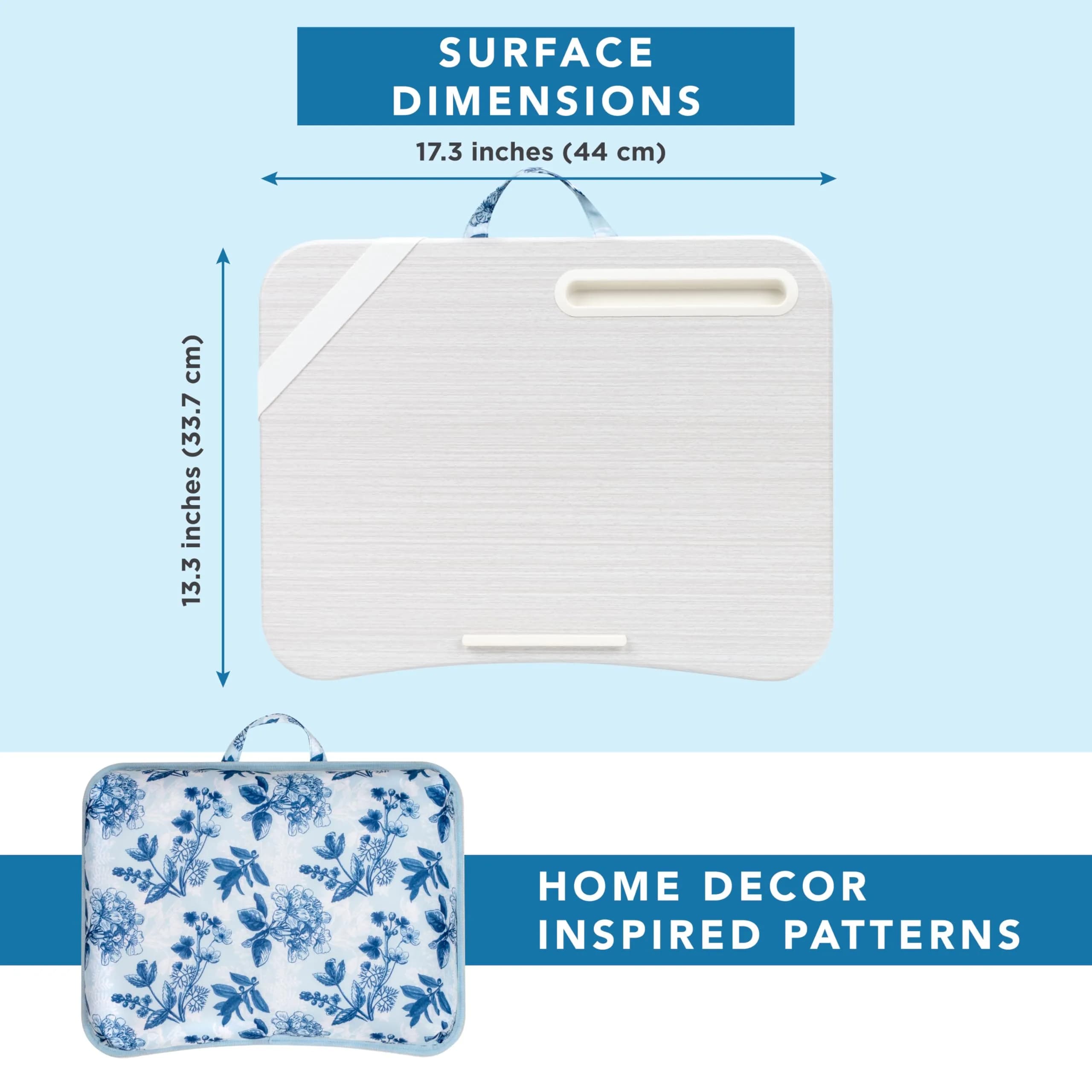 LapGear Designer Lap Desk - Blue Blossoms 2-Pack with Storage Basket | Stable Workspace for Laptops Up to 15.6" | 3.29 kg (7.25 lb) - view 6