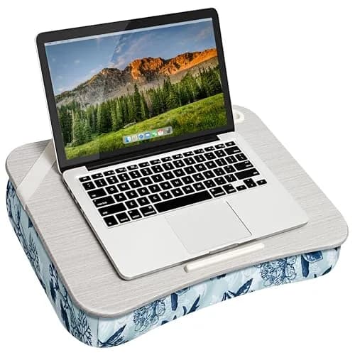 LapGear Designer Lap Desk - Blue Blossoms 2-Pack with Storage Basket | Stable Workspace for Laptops Up to 15.6" | 3.29 kg (7.25 lb) thumbnail 8