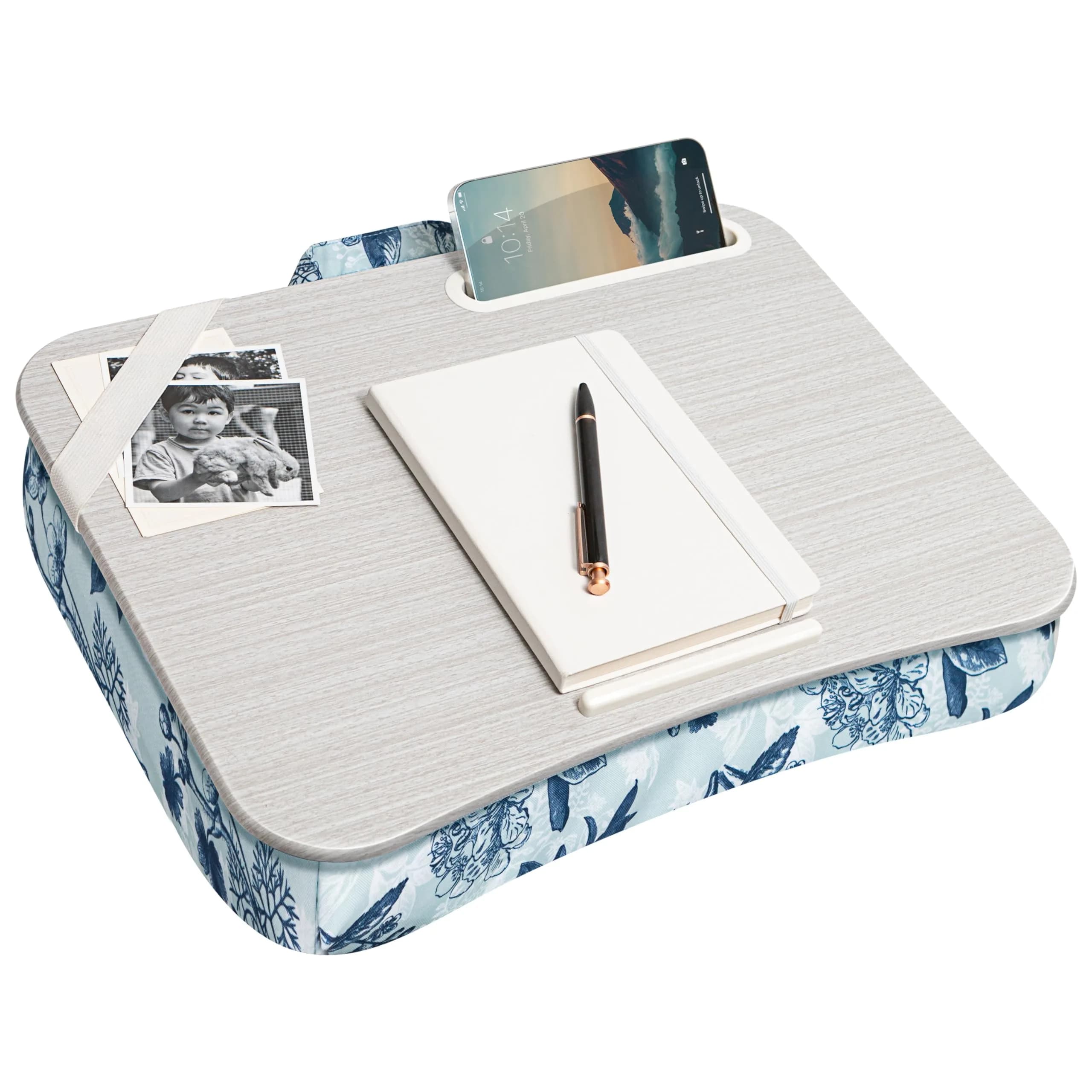LapGear Designer Lap Desk - Blue Blossoms 2-Pack with Storage Basket | Stable Workspace for Laptops Up to 15.6" | 3.29 kg (7.25 lb) - view 2