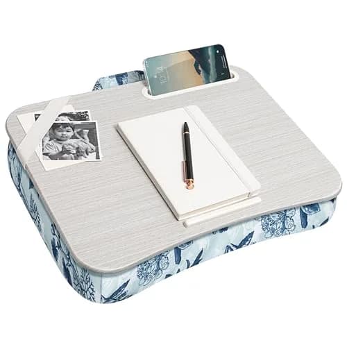 LapGear Designer Lap Desk - Blue Blossoms 2-Pack with Storage Basket | Stable Workspace for Laptops Up to 15.6" | 3.29 kg (7.25 lb) thumbnail 2