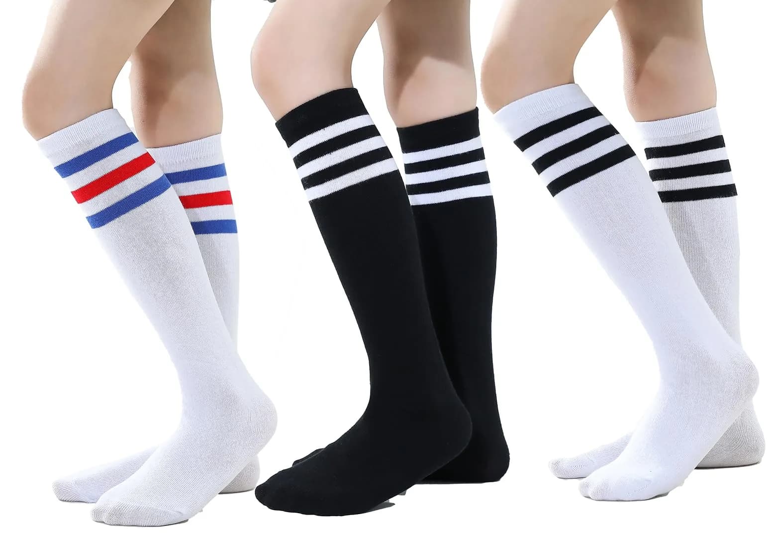 TOCONFFON Youth Soccer Socks Kids Boys Girls Knee High 10-12 | Breathable Cotton Blend, Stay Up Fit