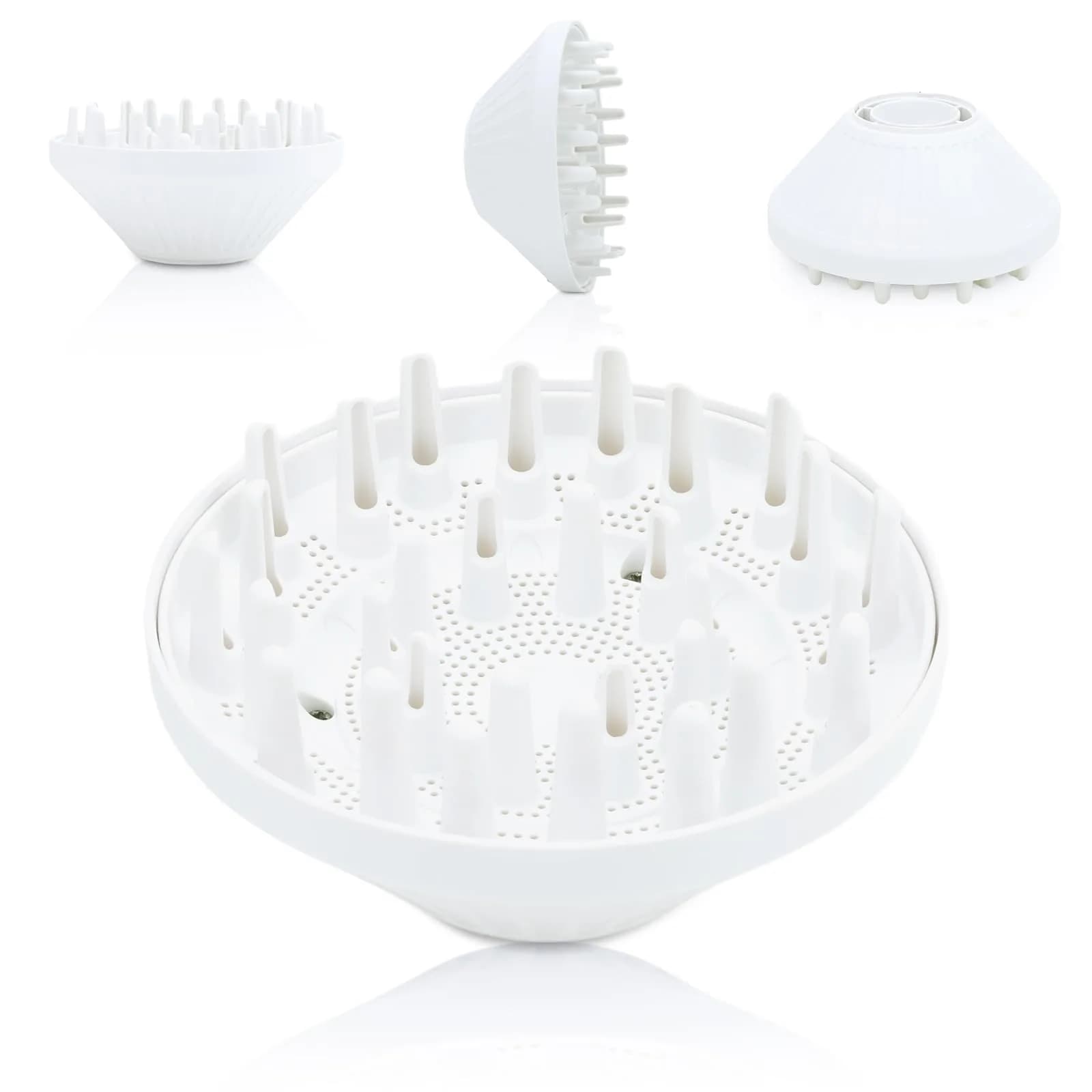 SEICHYGO 360° Rotating Diffuser Attachment Nozzle for Laifen SE Lite Hair Dryer, White | Honeycomb Design for Curly Hair — White