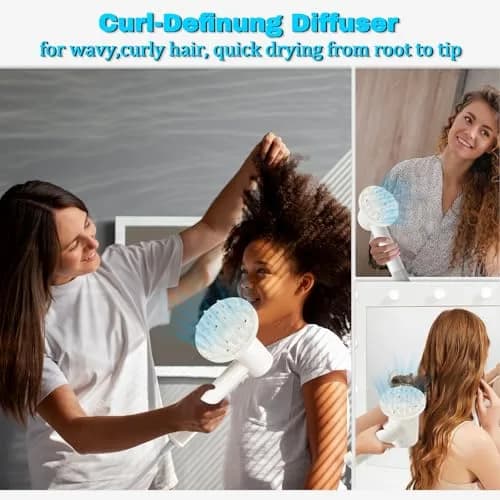 SEICHYGO 360° Rotating Diffuser Attachment Nozzle for Laifen SE Lite Hair Dryer, White | Honeycomb Design for Curly Hair thumbnail 3