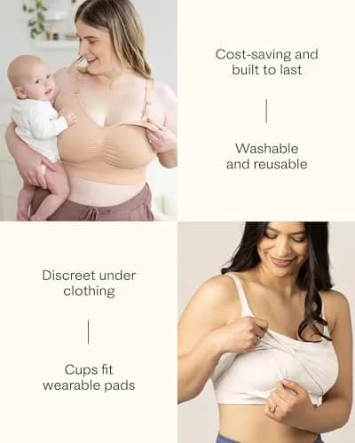 Kindred Bravely Organic Reusable Nursing Pads for Breastfeeding, 10 Pack | OEKO-TEX Certified, Contoured Fit thumbnail 5