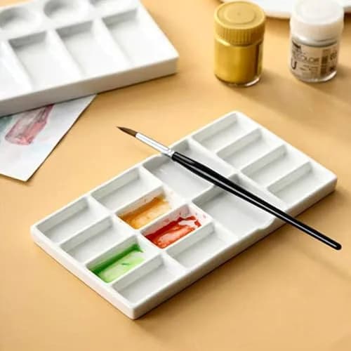 MOTOFITOOL Travel Watercolor Palette, Ceramic 14 Well, Portable Art Box with Lid & Sponge thumbnail 8