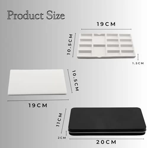 MOTOFITOOL Travel Watercolor Palette, Ceramic 14 Well, Portable Art Box with Lid & Sponge thumbnail 3