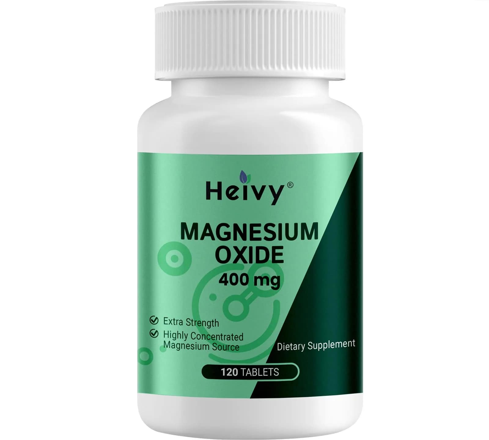Heivy Magnesium Oxide 400mg | Made in USA, 120 Tablets for Muscle & Nervous Support — Tablet