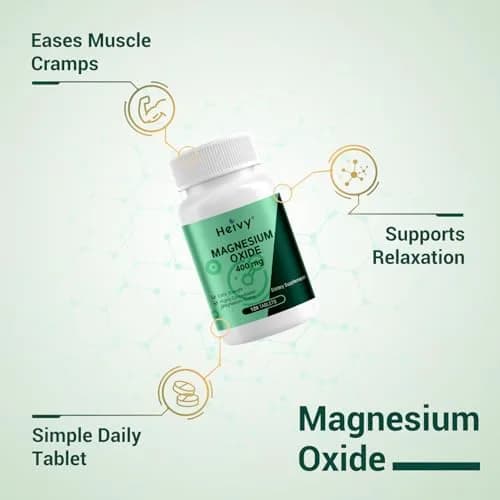 Heivy Magnesium Oxide 400mg | Made in USA, 120 Tablets for Muscle & Nervous Support thumbnail 4