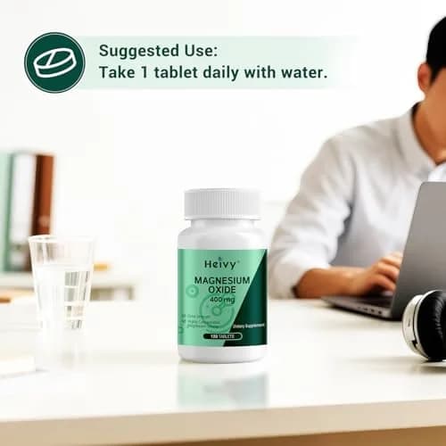 Heivy Magnesium Oxide 400mg | Made in USA, 120 Tablets for Muscle & Nervous Support thumbnail 6
