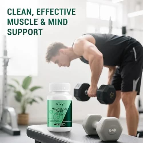Heivy Magnesium Oxide 400mg | Made in USA, 120 Tablets for Muscle & Nervous Support thumbnail 3