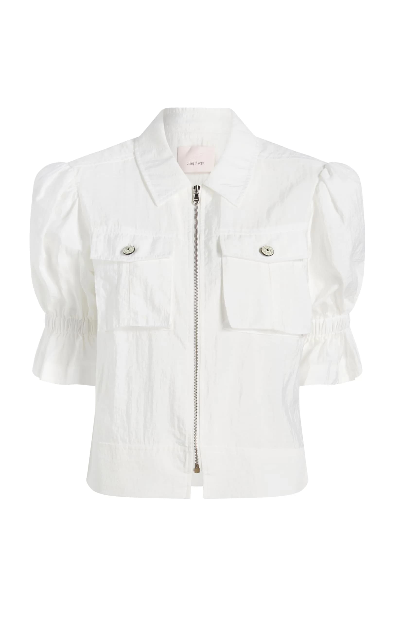 Cinq à Sept Holly Parachute Jacket S | White, Regular Fit, Lightweight — White