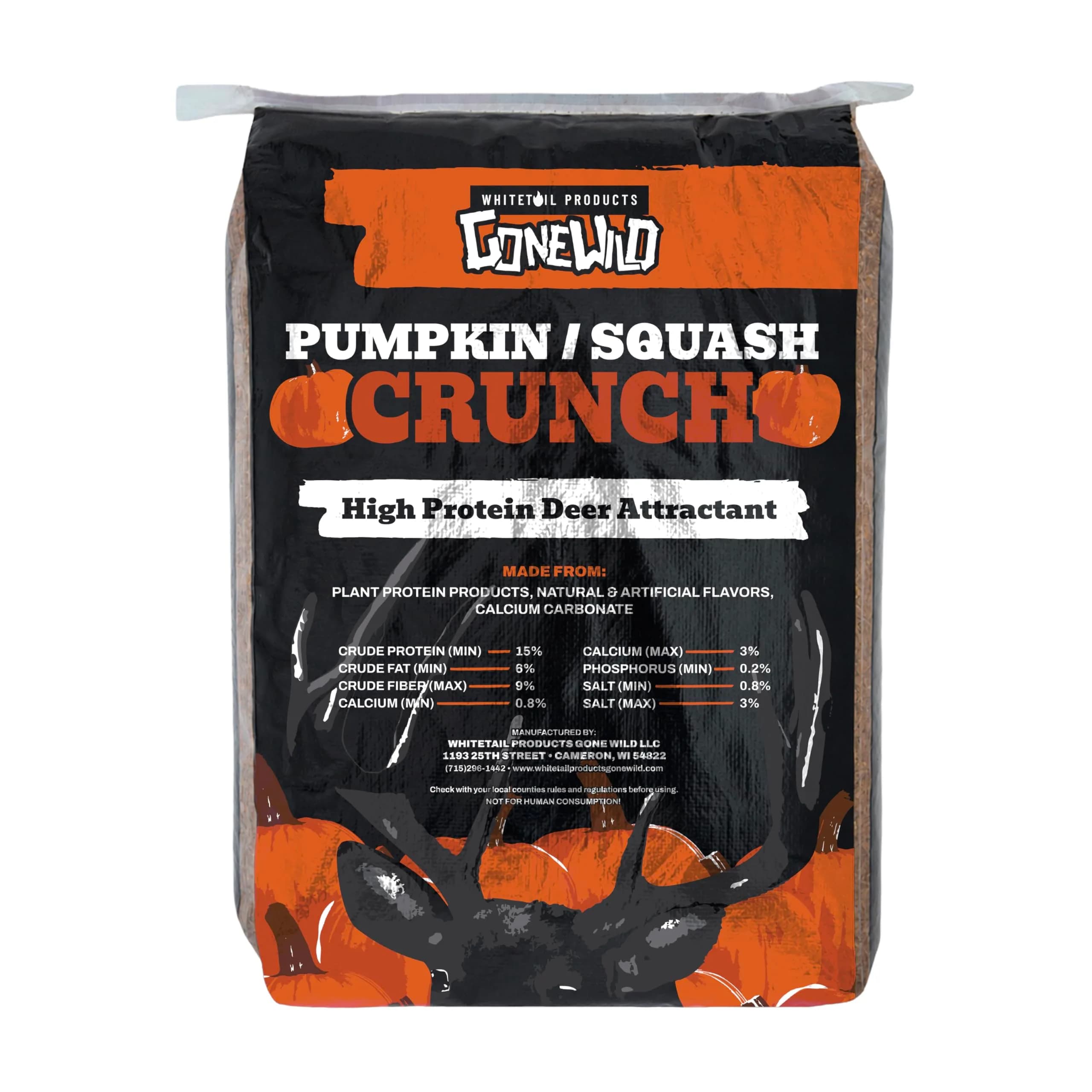 Whitetail Products Gone Wild Pumpkin/Squash Crunch Deer Attractant 40 lb | High-Protein Natural Flavors for Deer - main product image