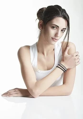 NCB 3-Piece 6mm Natural Crystal Gemstone Stretch Bracelets | Black Onyx, Hematite, Matte Black Agate thumbnail 6