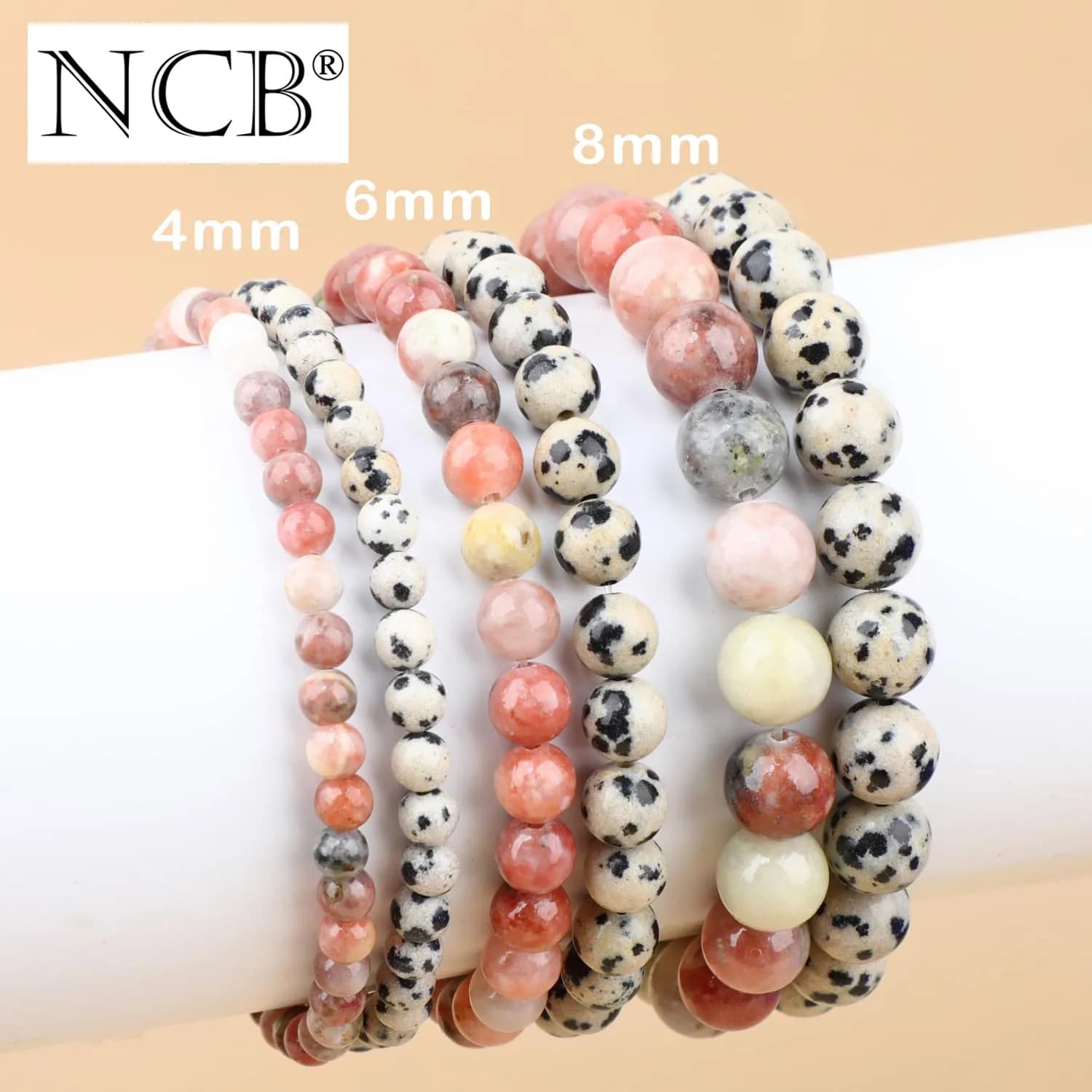 NCB 2-Piece 8mm Natural Crystal Gemstone Stretch Bracelets | Handmade Reiki Energy Healing Jewelry for Meditation, Yoga, Unisex - view 5
