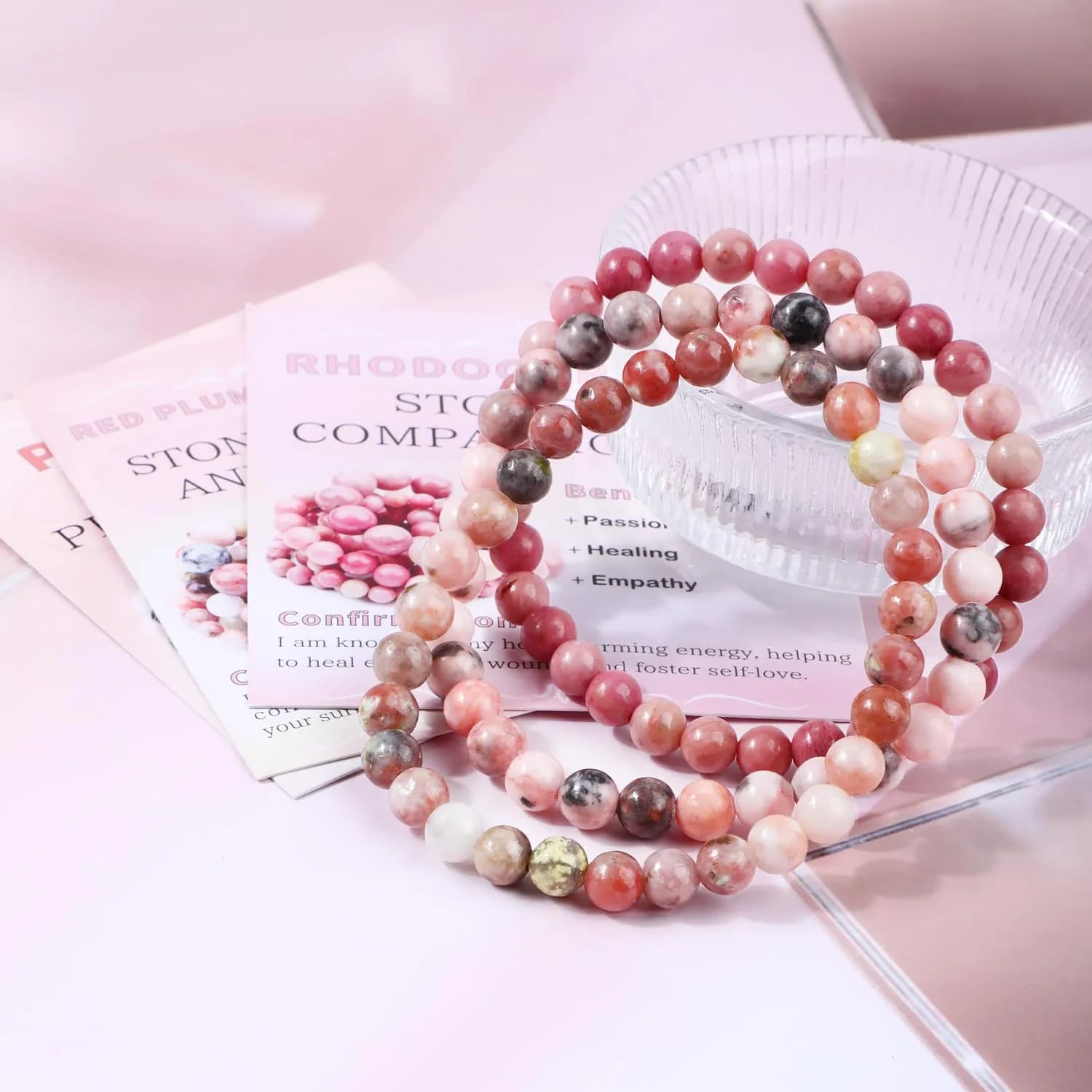 NCB Natural Gemstone Stretch Bracelets (6mm Beads, 3-Pack) | Reiki Energy Healing Jewelry for Meditation, Yoga - view 3